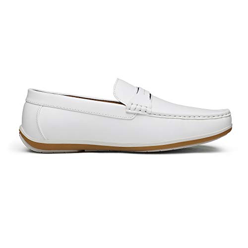 Bruno Marc Men's BUSH-01 White Driving Loafers Moccasins Shoes - 11 M US