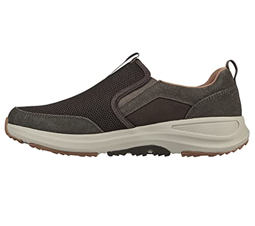 Men's Go Walk Outdoor-Athletic Slip-On Trail Hiking Shoes with Air Cooled Memory Foam Sneaker, Brown, 10 X-Wide