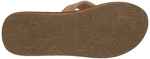 Men's Carver Suede 3 Point Flip Flop Athletic Sandal, Tan/Solid, 11 M US