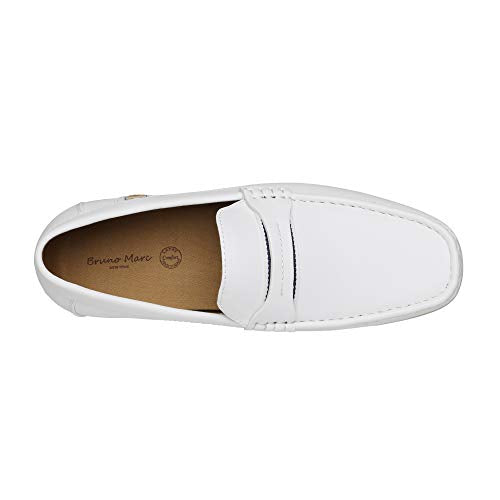 Bruno Marc Men's BUSH-01 White Driving Loafers Moccasins Shoes - 11 M US