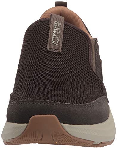 Men's Go Walk Outdoor-Athletic Slip-On Trail Hiking Shoes with Air Cooled Memory Foam Sneaker, Brown, 10 X-Wide