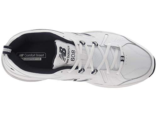 Men's 608 V5 Casual Comfort Cross Trainer, White/Navy, 11 Wide