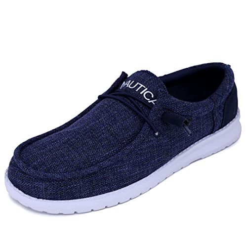 Men's Comfort Loafers, Lace-Up Boat Shoe, Lightweight Casual Stretch Sneaker-Rushford-Blue Navy 1-10