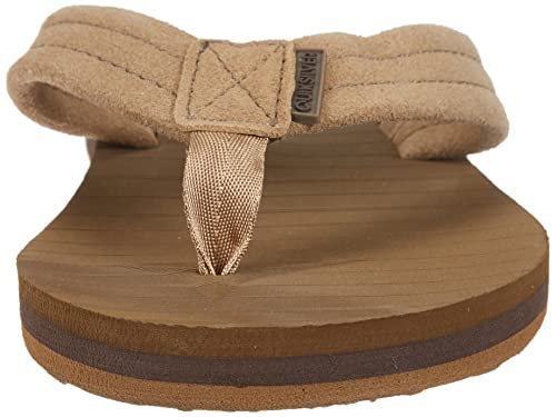 Men's Carver Suede 3 Point Flip Flop Athletic Sandal, Tan/Solid, 11 M US