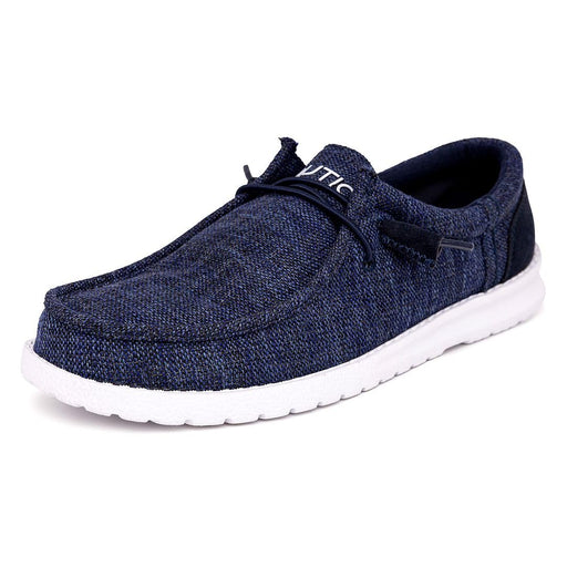 Men's Comfort Loafers, Lace-Up Boat Shoe, Lightweight Casual Stretch Sneaker-Rushford-Blue Navy 1-10