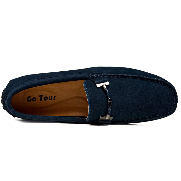 Tour New Mens Casual Loafers Moccasins Slip On Driving Shoes Blue 10.5/45