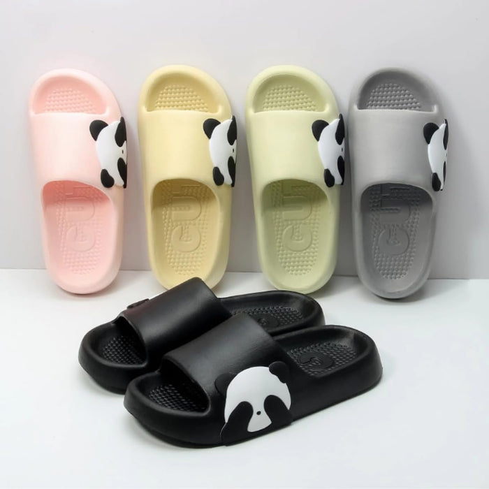 Couple Home Slippers Sandals House Shoes Summer Shower Slippers Soft Sole Cute Cartoon Panda Print Indoor Shoes Beach Slippers Bathroom Shoes for Women Men, Pink, 6-7 Women/4-5.5 Men