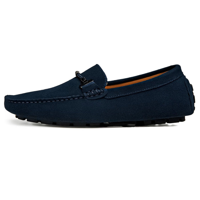 Tour New Mens Casual Loafers Moccasins Slip On Driving Shoes Blue 10.5/45