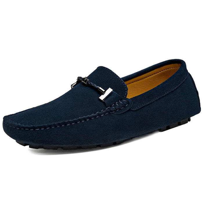 Tour New Mens Casual Loafers Moccasins Slip On Driving Shoes Blue 10.5/45