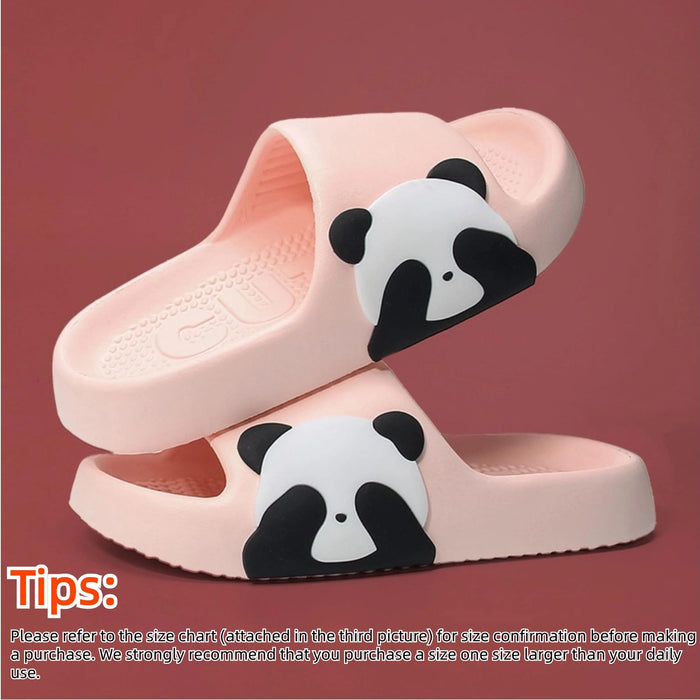 Couple Home Slippers Sandals House Shoes Summer Shower Slippers Soft Sole Cute Cartoon Panda Print Indoor Shoes Beach Slippers Bathroom Shoes for Women Men, Pink, 6-7 Women/4-5.5 Men