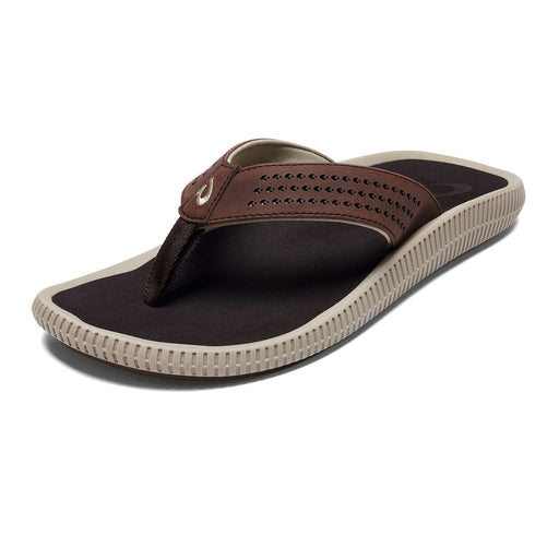 Men's Beach Sandals, Quick-Dry Flip-Flop Slides, Water Resistant Suede Lining & Wet Grip Soles, Soft Comfort Fit & Arch Support, Dk Wood/Dk Wood, 11